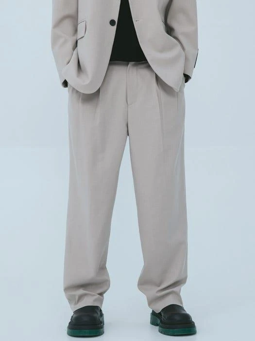 商品JWO|Wide Wool Suit Pants - Beige,价格¥1027,第2张图片详细描述