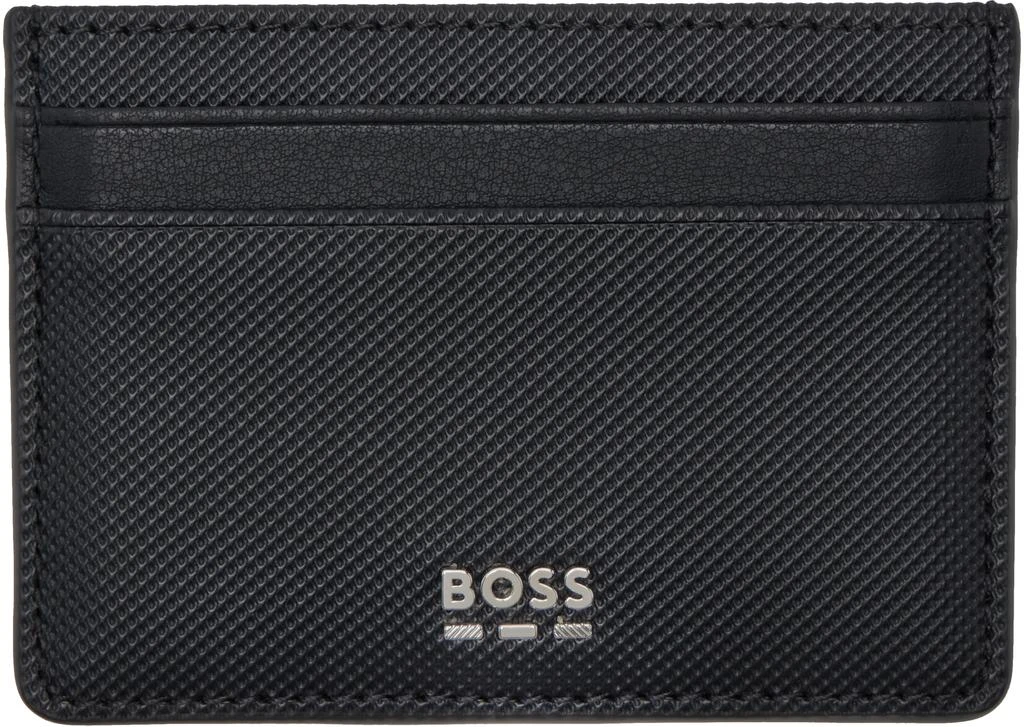 商品Hugo Boss|Black Embossed Faux-Leather Card Holder,价格¥637,第1张图片