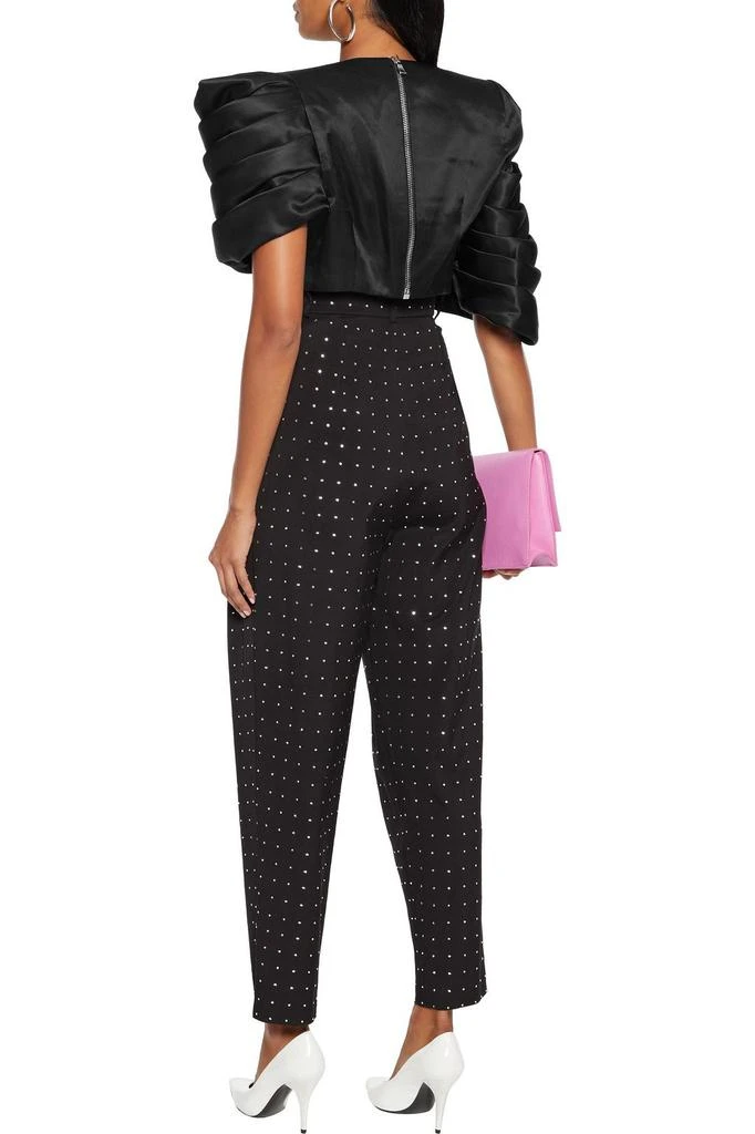 商品Balmain|Cropped pleated duchesse silk-satin top,价格¥11853,第3张图片详细描述