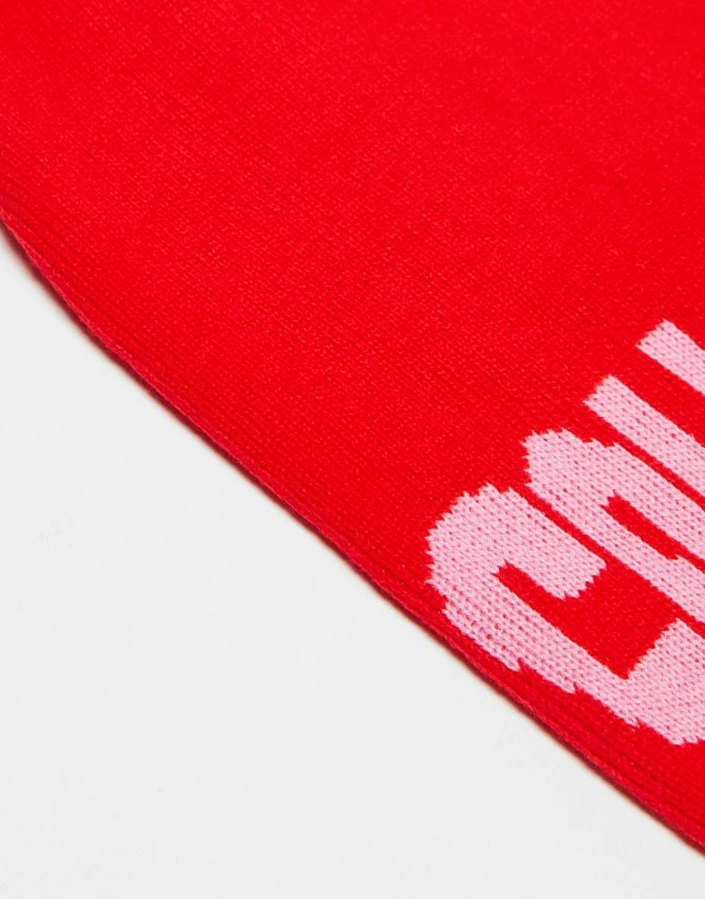 商品COLLUSION|COLLUSION Unisex skater beanie with logo knit in red,价格¥59,第2张图片详细描述