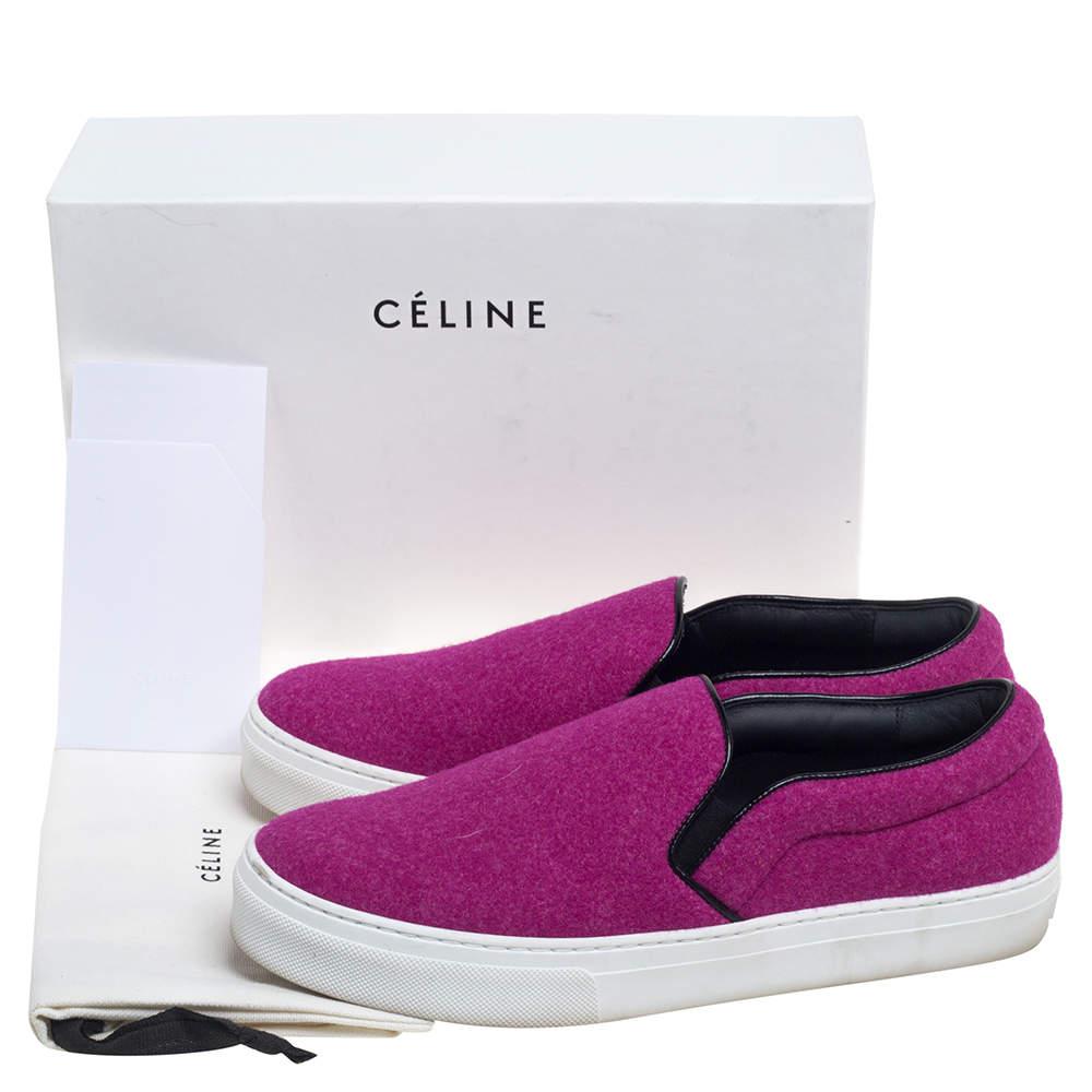 Celine Pink Wool Low Top Slip On Sneakers Size 39商品第8张图片规格展示