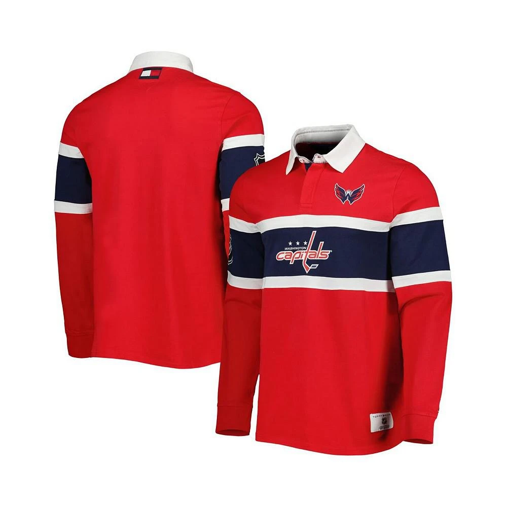 商品Tommy Hilfiger|Men's Red Washington Capitals Martin Rugby Long Sleeve T-shirt,价格¥693,第1张图片