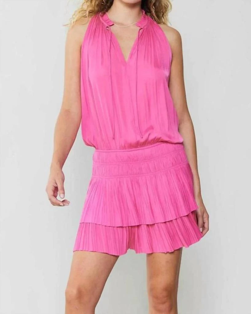 商品current air|Cara Pleated Mini Dress In Faded Blue,价格¥434,第2张图片详细描述