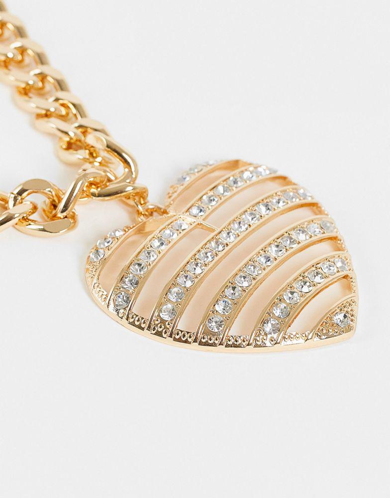 商品Reclaimed Vintage|Reclaimed Vintage inspired statement chain heart necklace,价格¥115,第5张图片详细描述
