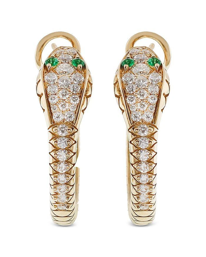 商品Crivelli|18K Yellow Gold Serpent Diamond & Emerald Snake Hoop Earrings - Exclusive, Italy Campaign,价格¥49158,第2张图片详细描述