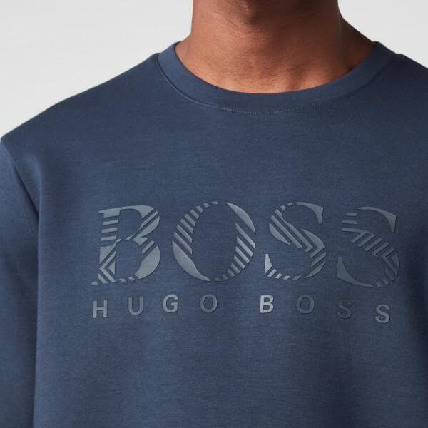 BOSS Green Men's Salbo Iconic Crewneck Sweatshirt - Navy商品第3张图片规格展示