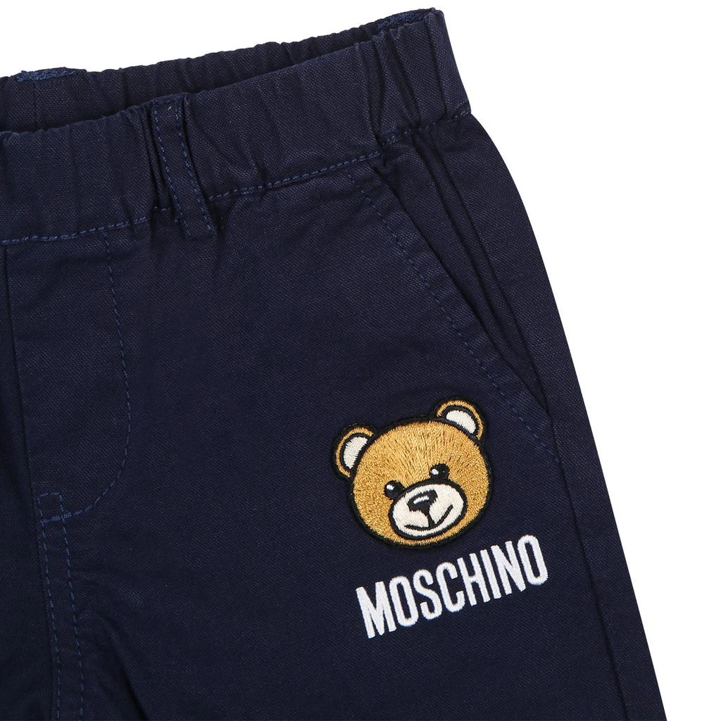 商品Moschino|Blue Trousers For Baby Boy With Teddy Bear And Logo,价格¥976,第3张图片详细描述