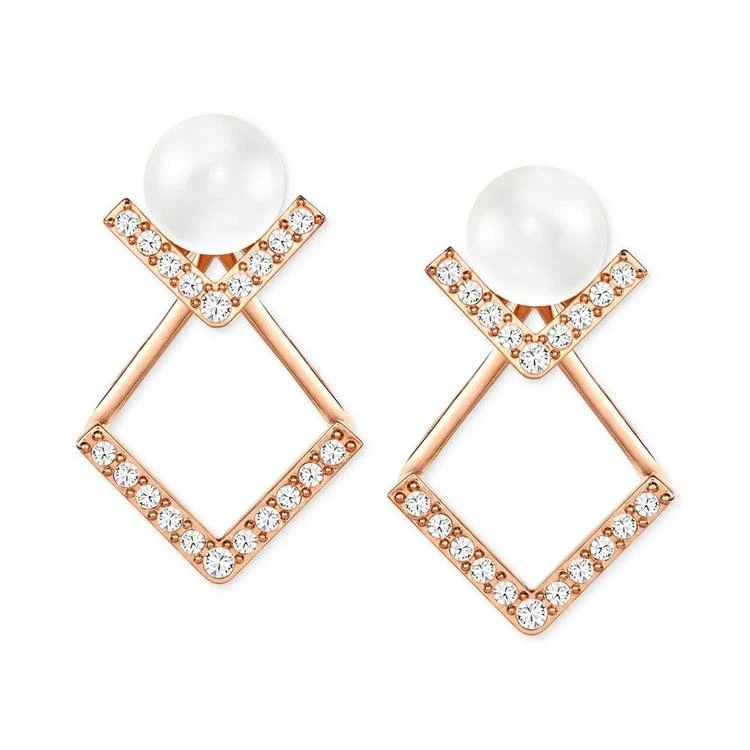 商品Swarovski|Swarovski Imitation Glass Pearl and Pavé Earring Jacket Earrings 珍珠耳钉,价格¥667,第2张图片详细描述