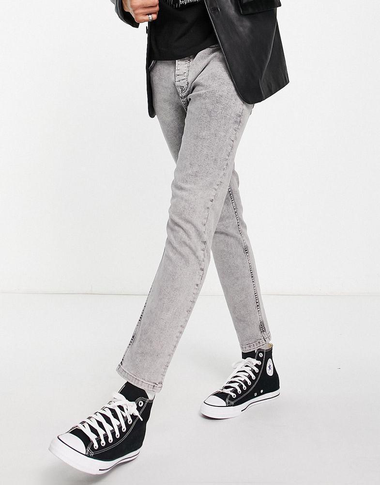 商品Topman|Topman tapered jeans in acid grey,价格¥211,第1张图片
