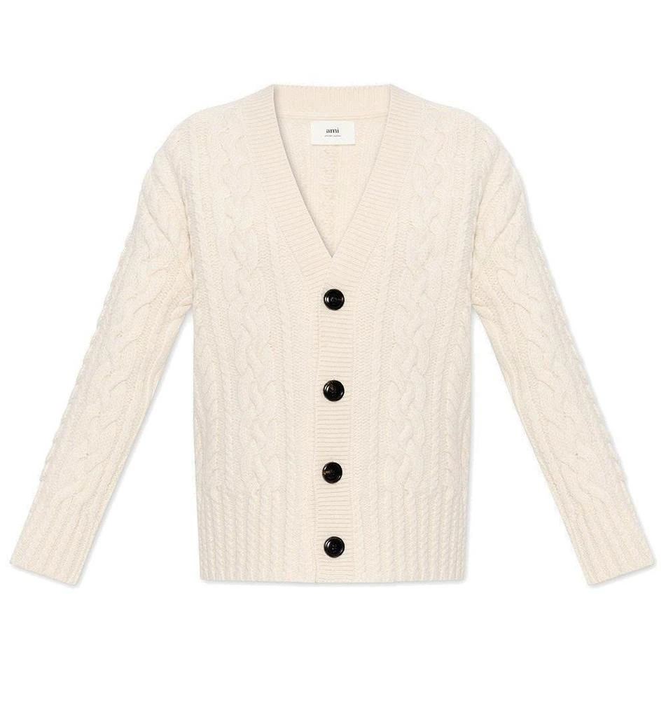 商品AMI|AMI Cable Knit Buttoned Cardigan,价格¥1798,第1张图片