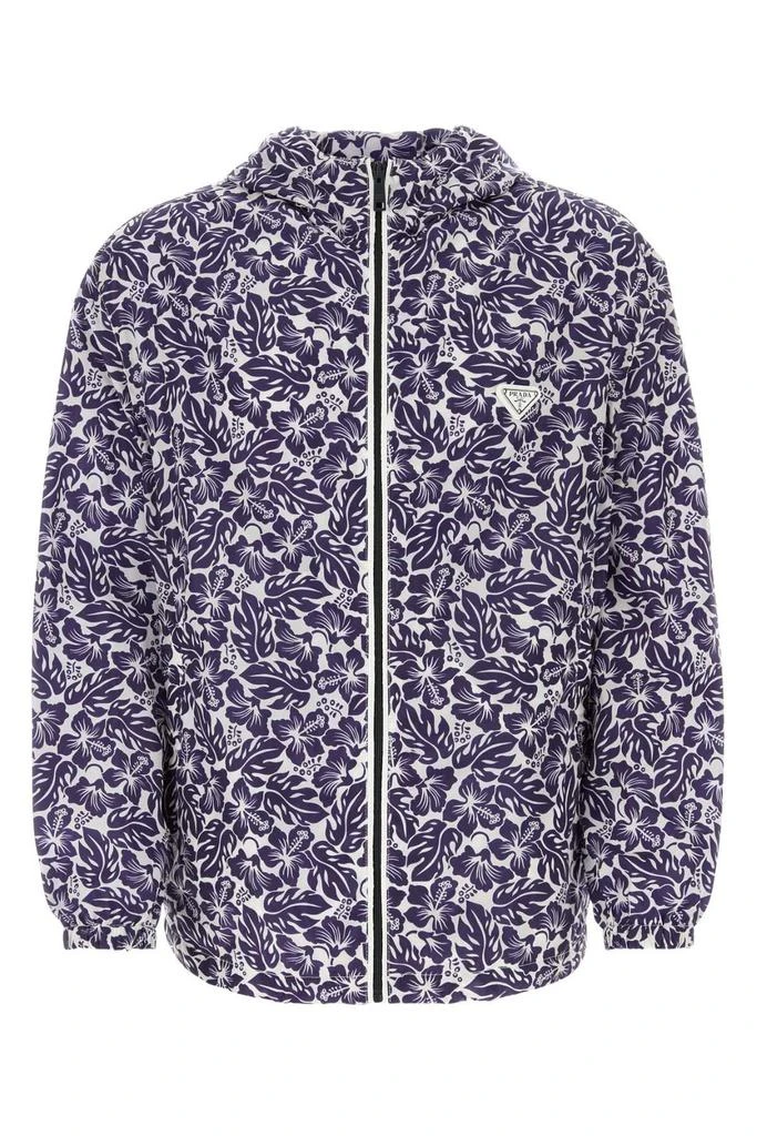 商品Prada|Prada Floral-Printed Zipped Hooded Jacket,价格¥13924,第1张图片