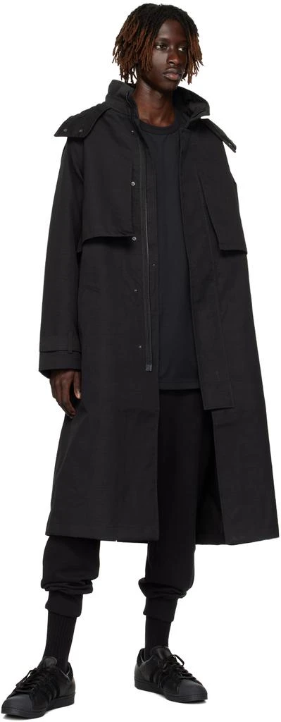 商品Y-3|Black Hooded Trench Coat,价格¥3977,第4张图片详细描述
