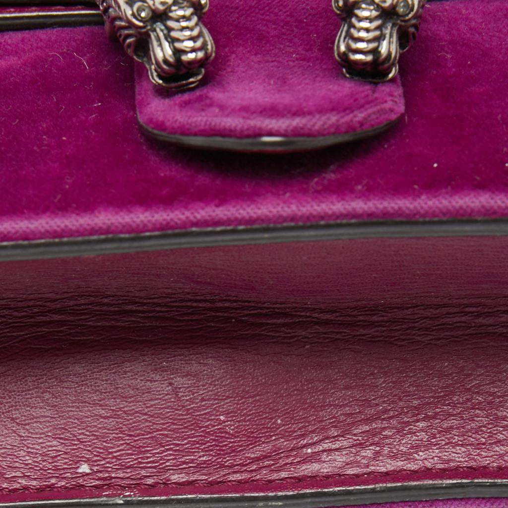 Gucci Purple Velvet and Leather Super Mini Dionysus Crossbody Bag商品第7张图片规格展示