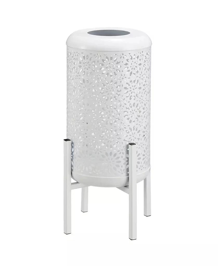 商品Glitzhome|14.25" H Metal Cutout Flower Pattern Solar Powered LED Outdoor Lantern with Stand,价格¥341,第5张图片详细描述