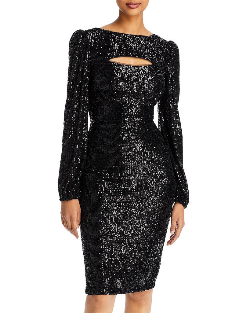 Sequined Keyhole Sheath Dress - 100% Exclusive商品第1张图片规格展示