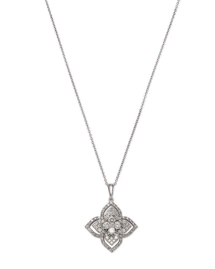 商品Bloomingdale's|Diamond Flower Pendant Necklace in 14K White Gold, 1.50 ct. t.w.,价格¥57546,第1张图片