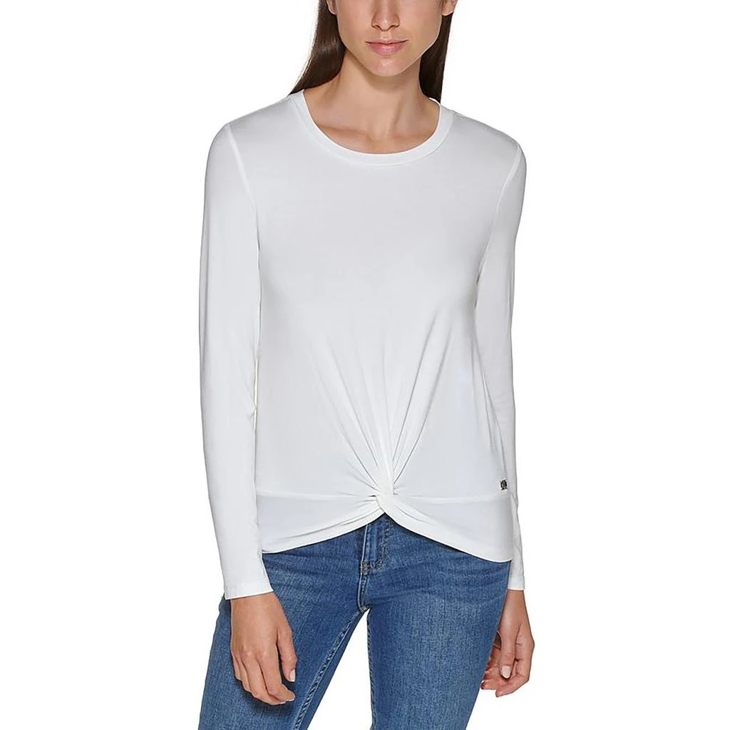 商品Calvin Klein|Calvin Klein Womens Twist Front Crewneck Pullover Top,价格¥61,第1张图片