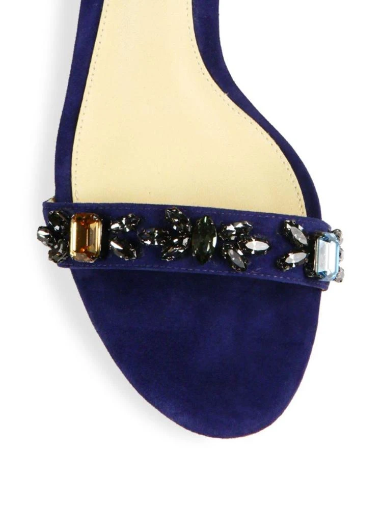 商品Alexandre Birman|Clarita Jeweled Suede Block Heel Sandals,价格¥2063,第3张图片详细描述