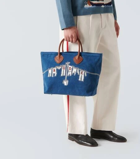 商品BODE|Clothesline皮革边饰帆布托特包,价格¥4353,第2张图片详细描述