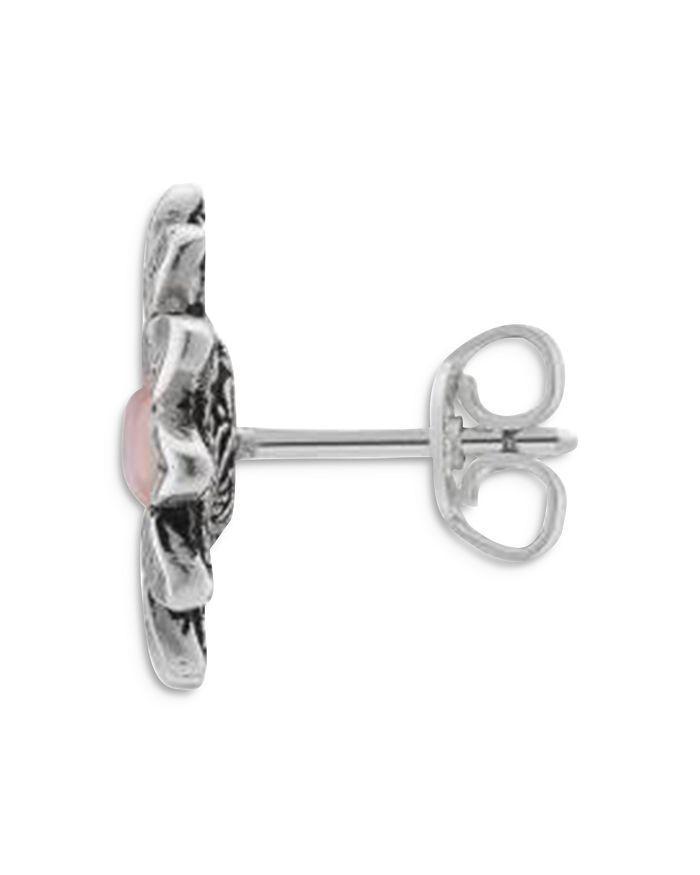 商品Gucci|Sterling Silver Mother of Pearl Flower & Logo Mismatch Stud Earrings,价格¥2566,第5张图片详细描述