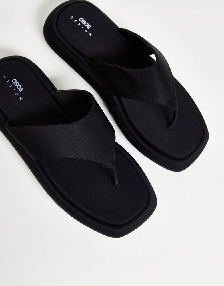 商品ASOS|ASOS DESIGN chunky flip flops in black neoprene,价格¥122,第1张图片