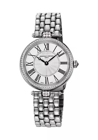 商品Frederique Constant|Constant Womens Swiss Art Deco Round Diamond Stainless Steel Bracelet Watch,价格¥22468,第1张图片