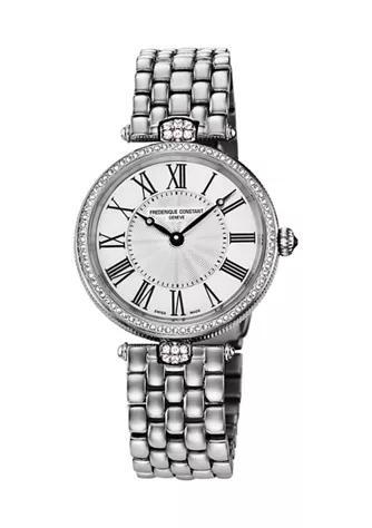 商品Frederique Constant|Women's Swiss Art Deco Round Diamond Stainless Steel Bracelet Watch,价格¥21719,第1张图片
