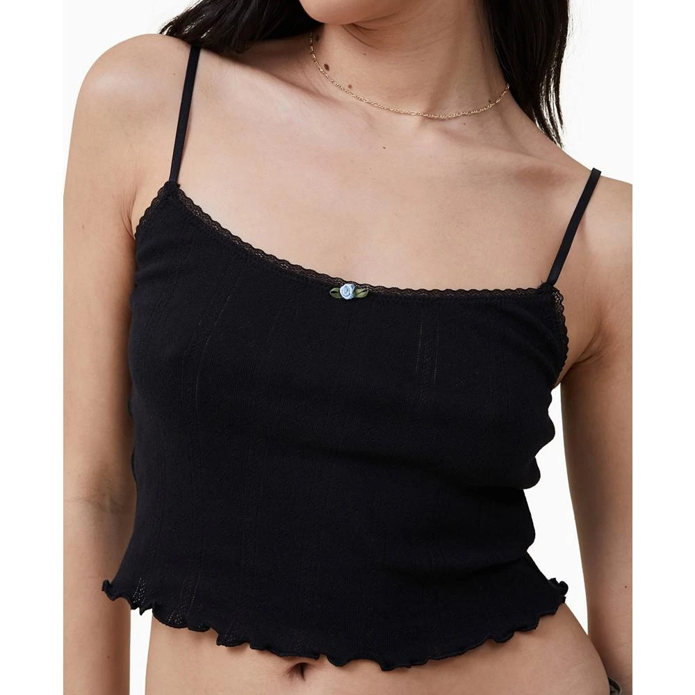 商品Cotton On|Women's Paige Lace Trim Pointelle Camisole Top,价格¥150,第3张图片详细描述