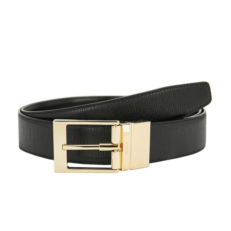 NEW Bally Seret Men's 6232328 Black Leather 110cm Belt MSRP商品第1张图片规格展示