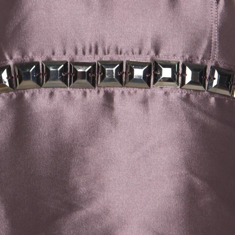 商品[二手商品] Burberry|Burberry Metallic Purple Silk Blend Stud Embellished Halter Neck Top S,价格¥2083,第4张图片详细描述