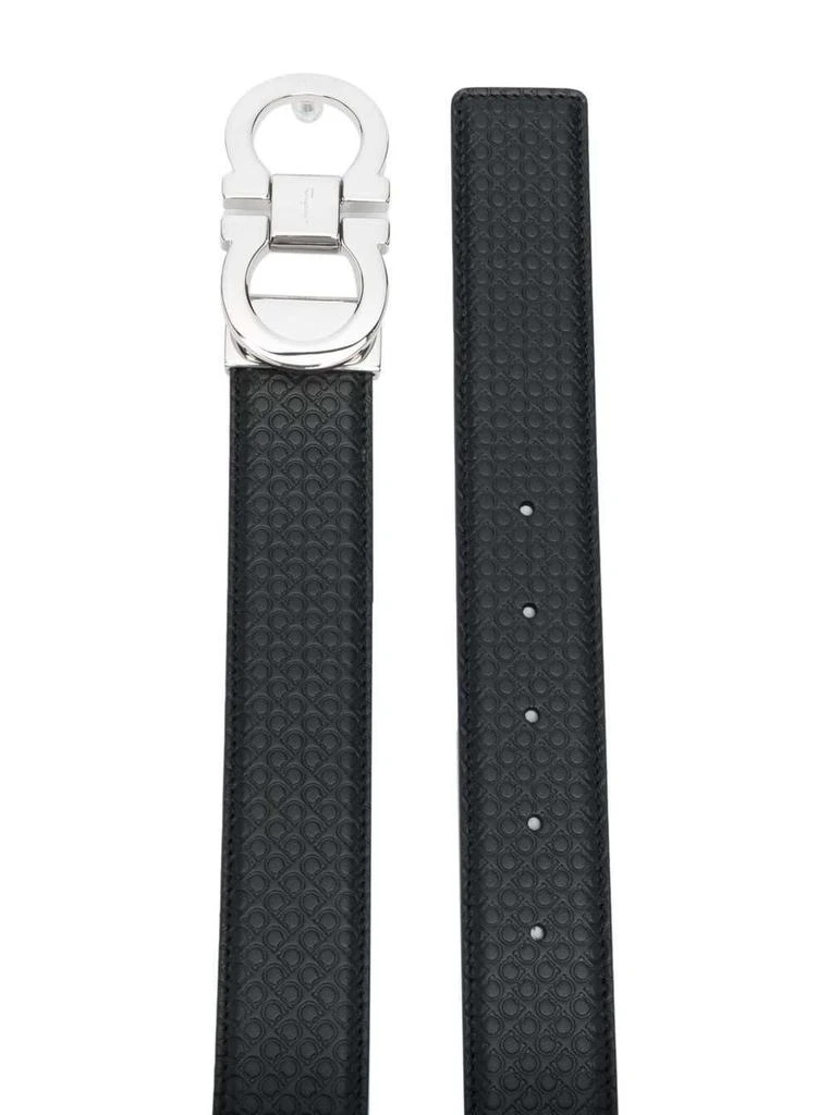 商品Salvatore Ferragamo|Black and Blue Leather Reversible Belt Salvatore Ferragamo Man,价格¥2812,第2张图片详细描述