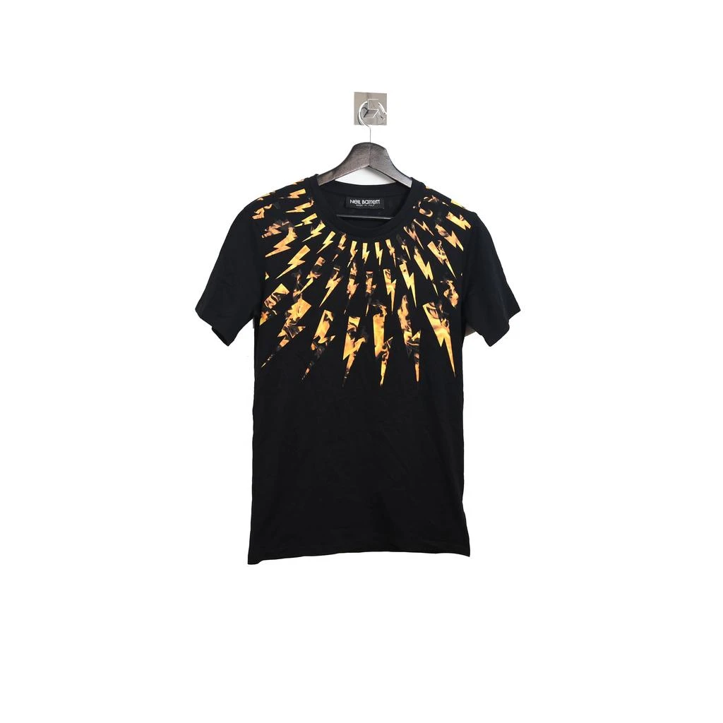 商品Neil Barrett|Neil Barrett Orange Lightning T-Shirt Black,价格¥1512,第1张图片