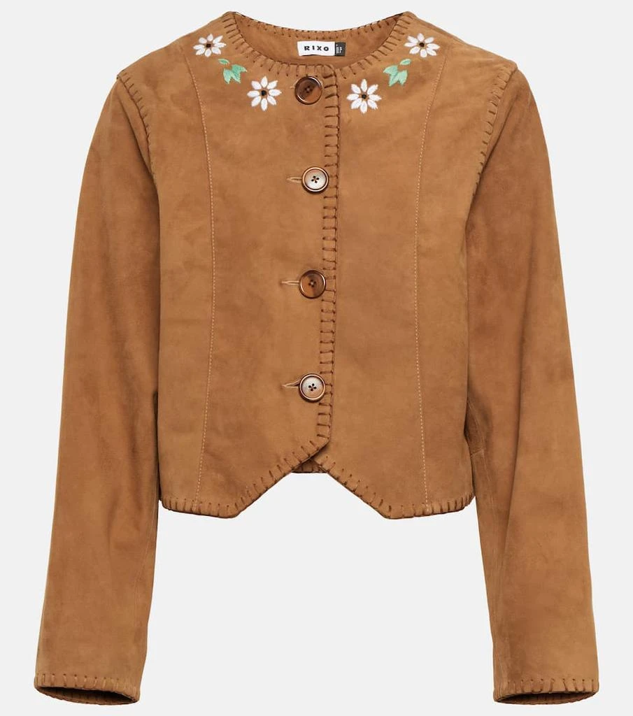 商品Rixo|Marianne embroidered suede jacket,价格¥2323,第1张图片