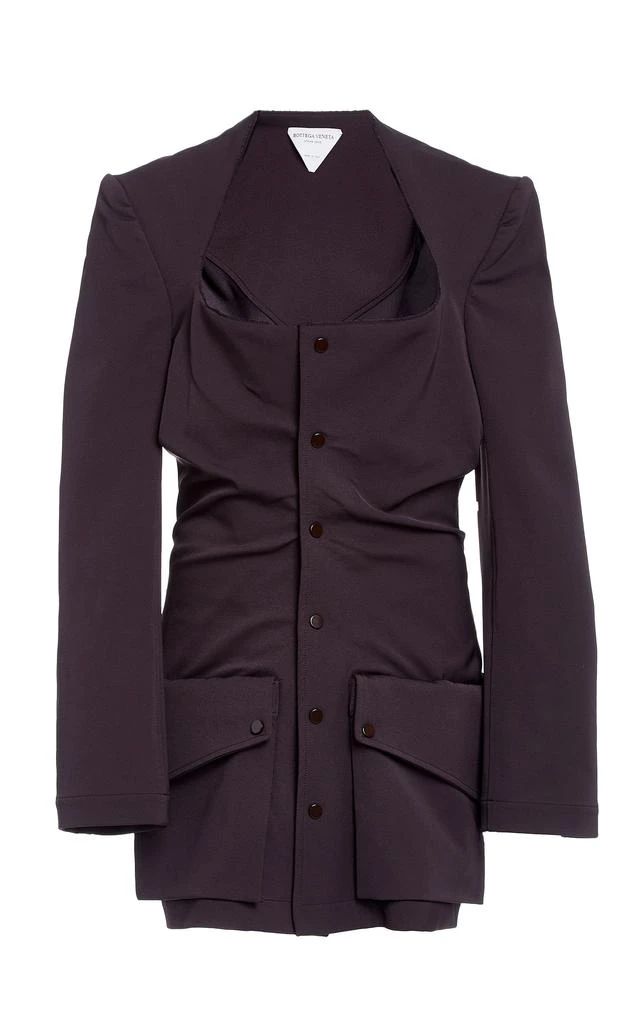 商品Bottega Veneta|Bottega Veneta - Gathered Gabardine Blazer - Brown - IT 40 - Moda Operandi,价格¥15121,第1张图片