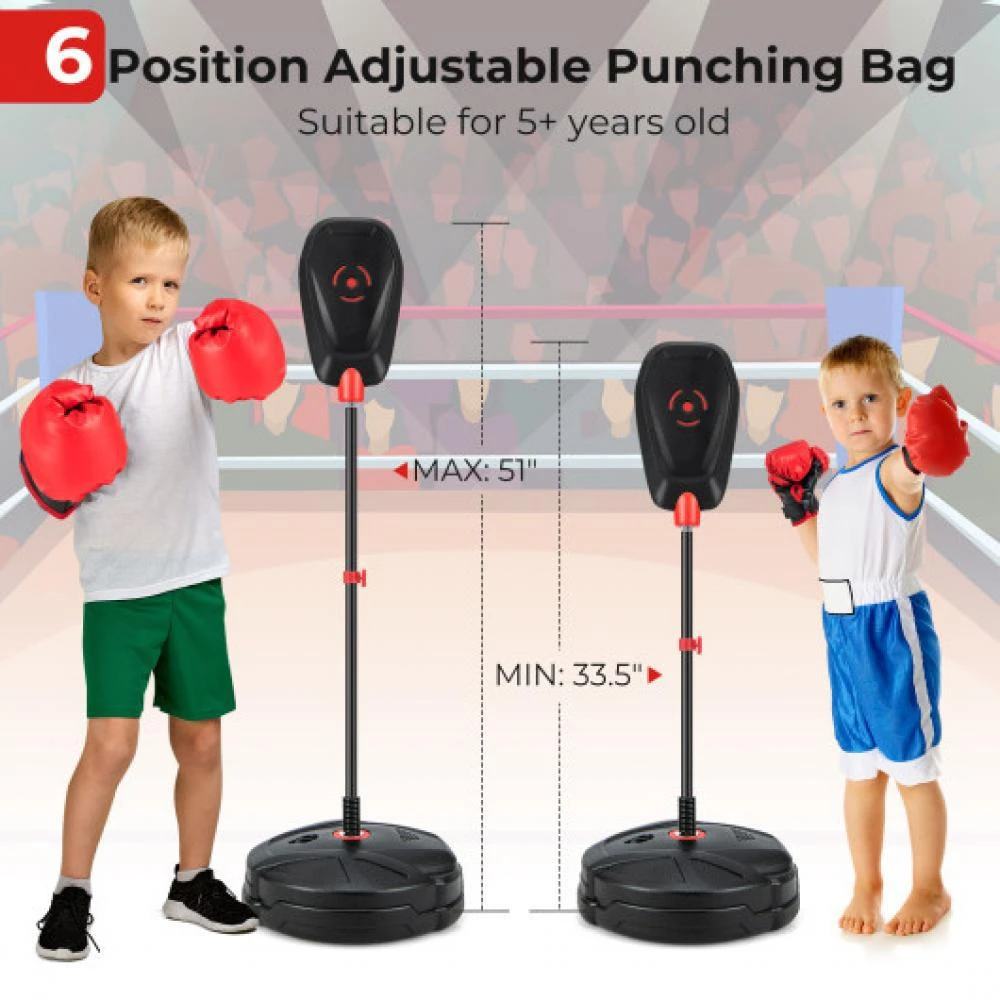 Inflation-Free Boxing set with Punching Bag and Boxing Gloves Quick Rebound Design for 5+ Years Old Kids 商品