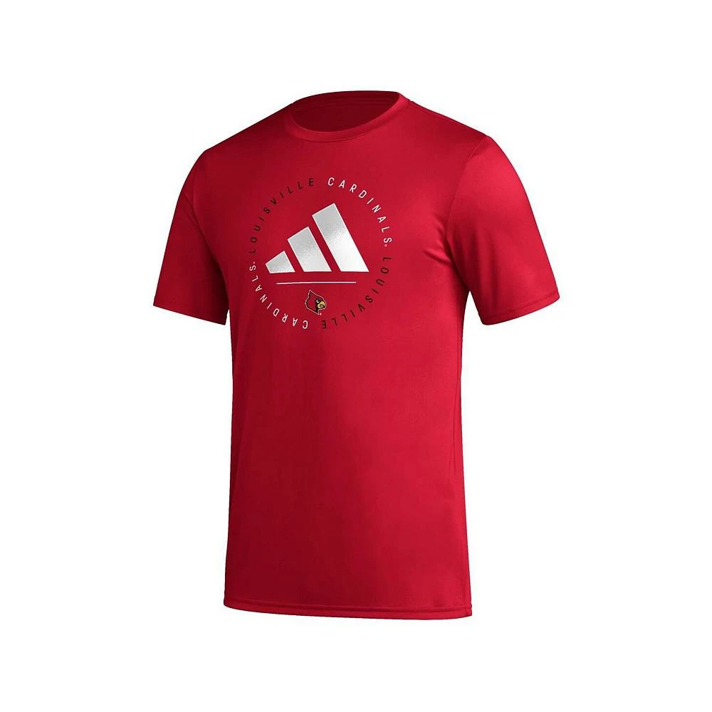 商品Adidas|Men's Red Louisville Cardinals Stripe Up AEROREADY Pregame T-shirt,价格¥234,第2张图片详细描述