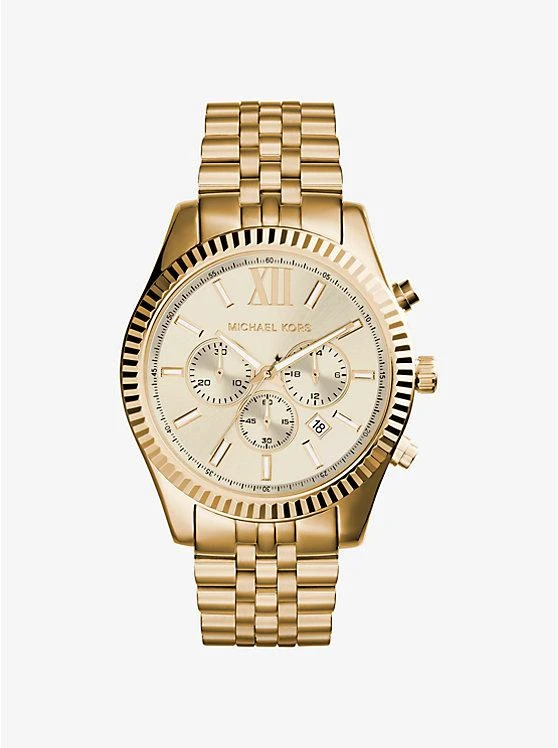 商品Michael Kors|Lexington Gold-Tone Watch,价格¥2227,第1张图片