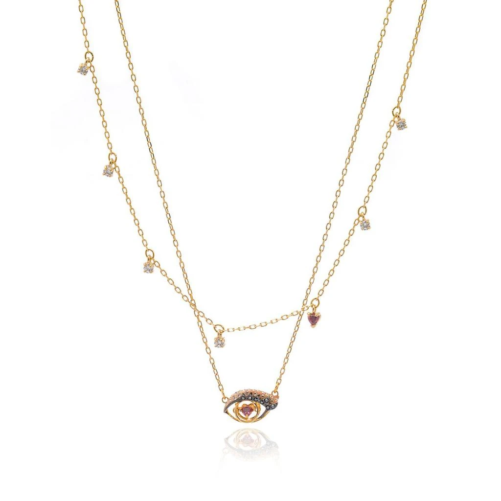 商品Swarovski|施华洛世奇 New Love Gold Tone Dark 多色水晶项链 5483979,价格¥896,第1张图片