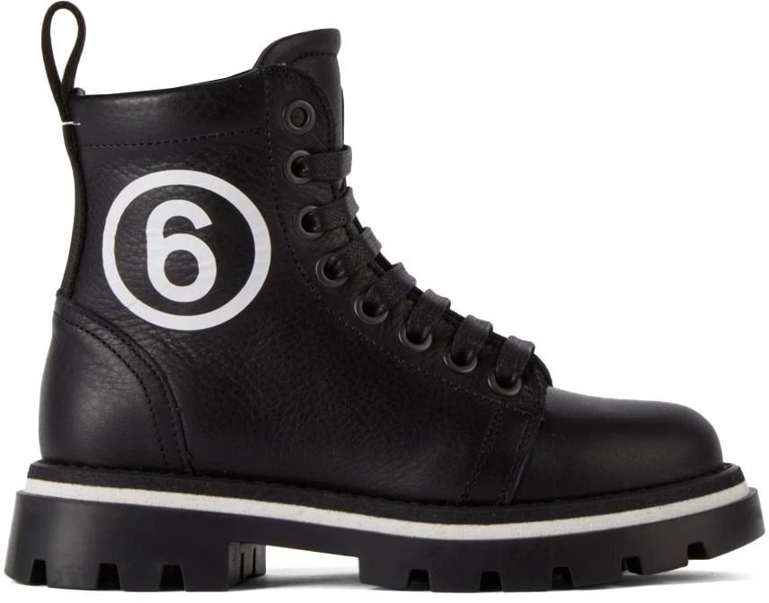商品MAISON MARGIELA|Kids Black Logo Boots,价格¥753,第1张图片