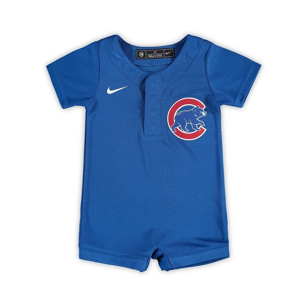商品NIKE|Newborn and Infant Boys and Girls Royal Chicago Cubs Official Jersey Romper,价格¥298,第1张图片