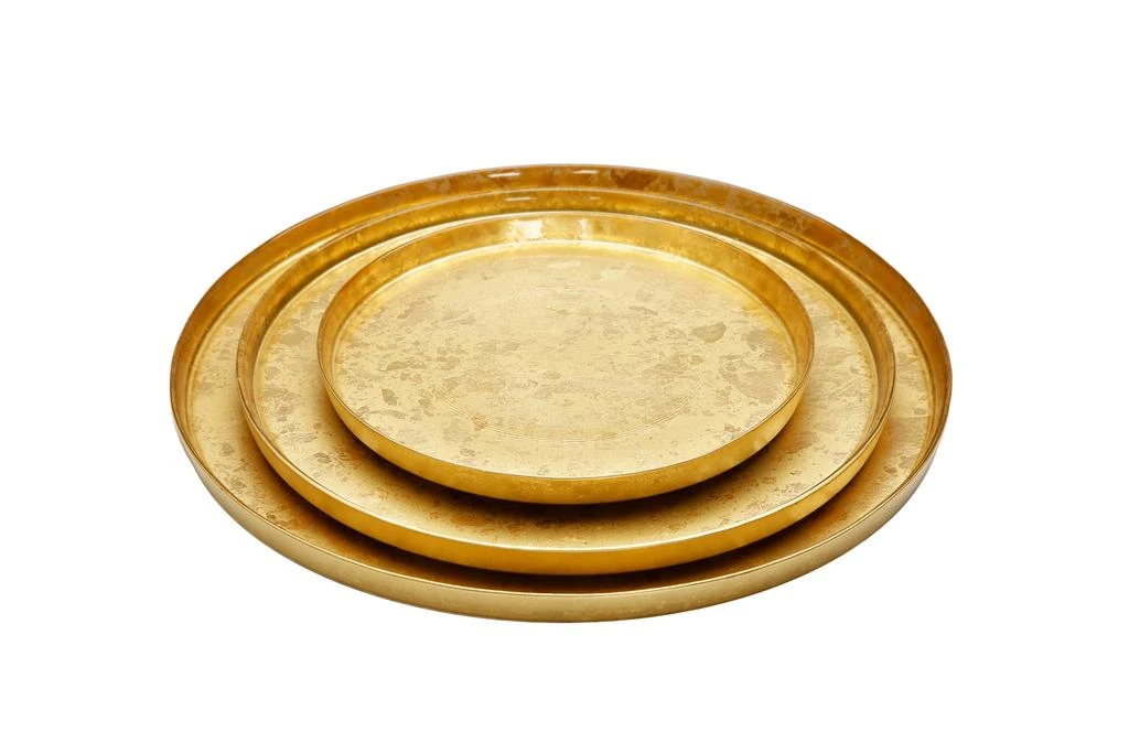 商品Classic Touch Decor|Set of 4 Gold Glitter Salad Plates with Raised Rim,价格¥363,第4张图片详细描述