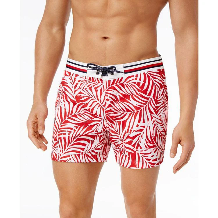 商品Tommy Hilfiger|Men's Leaf-Print Swim Trunks,价格¥142,第1张图片