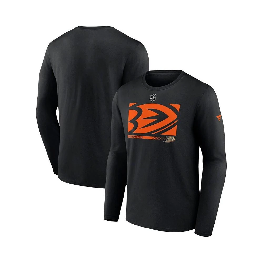 商品Fanatics|Men's Branded Black Anaheim Ducks Authentic Pro Core Collection Secondary Long Sleeve T-Shirt,价格¥262,第1张图片