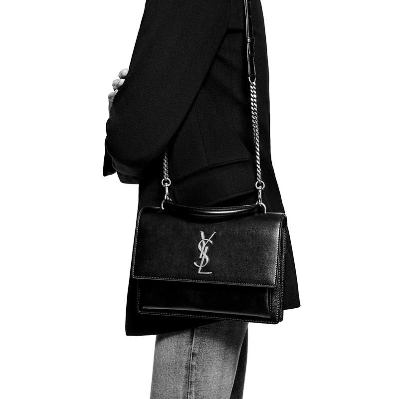 SAINT LAURENT PARIS/圣罗兰 YSL 早春新款SUNSET系列 女士中号深绿色滑面皮革夕阳手提斜挎单肩包634723D420W3045 商品