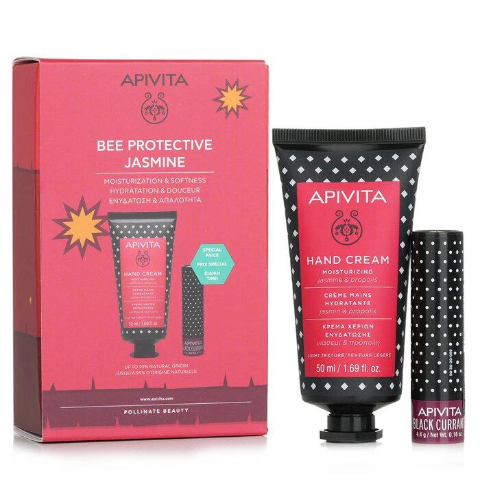 商品Apivita|Apivita 身体护理套装：茉莉蜂胶护手霜 50ml + 黑加仑子润唇膏 4.4g 2pcs,价格¥142,第1张图片