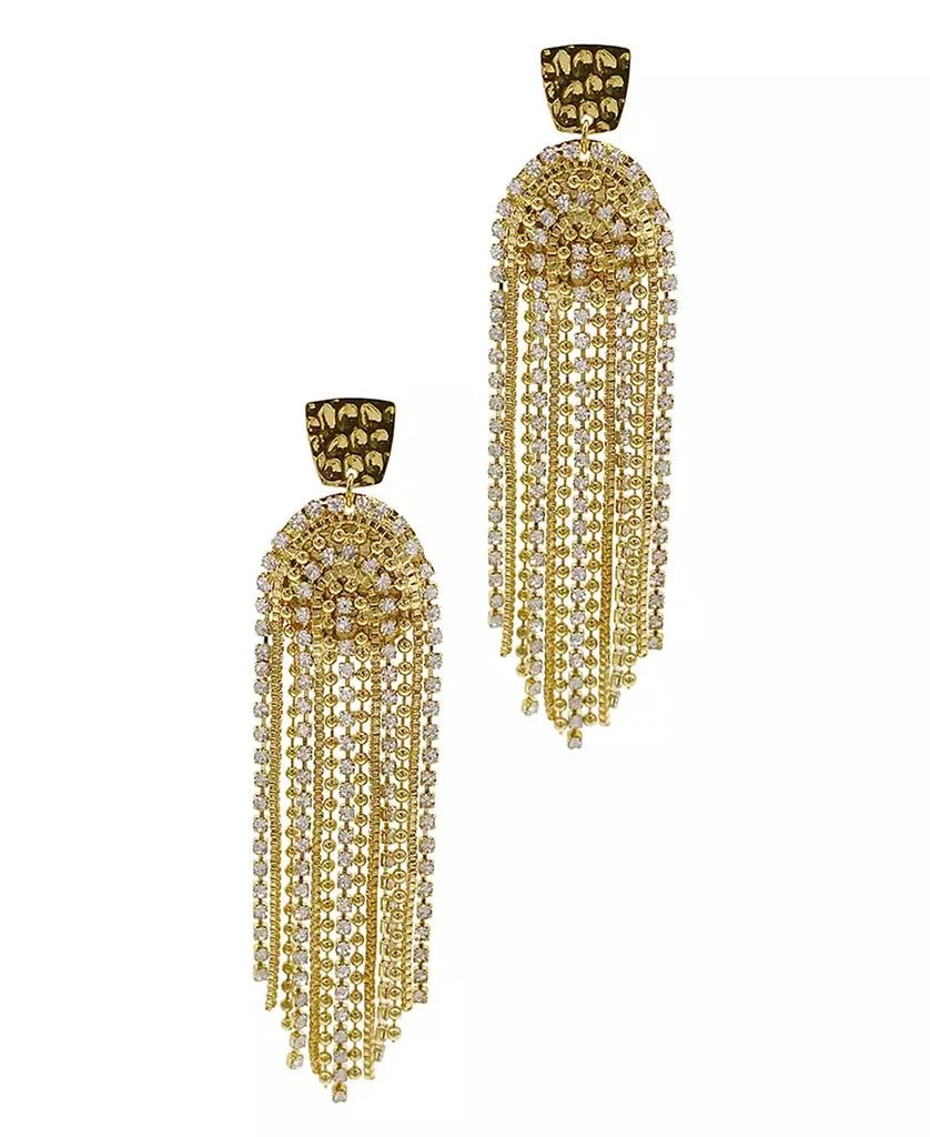 商品ADORNIA|14K Gold-Tone Plated Deco-Inspired Crystal Cascade Earrings,价格¥258,第1张图片