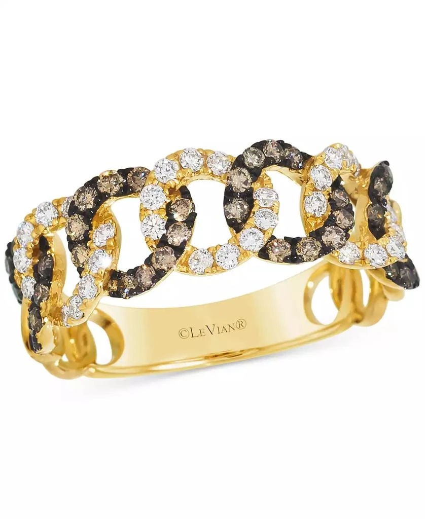 商品Le Vian|Chocolatier® Vanilla Diamond & Chocolate Diamond Chain Link Inspired Ring (3/4 ct. t.w.) in 14k Gold,价格¥16920,第1张图片