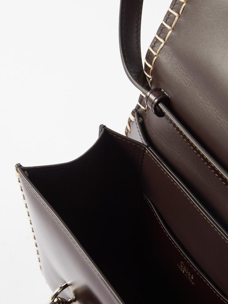 商品Chloé|Kattie blanket-stitched leather shoulder bag,价格¥15296,第7张图片详细描述