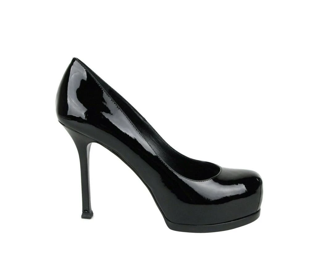 商品Yves Saint Laurent|Saint Laurent Women's Black Patent Leather Tribtoo 80 Platform Pump 209947 1000,价格¥3757,第1张图片