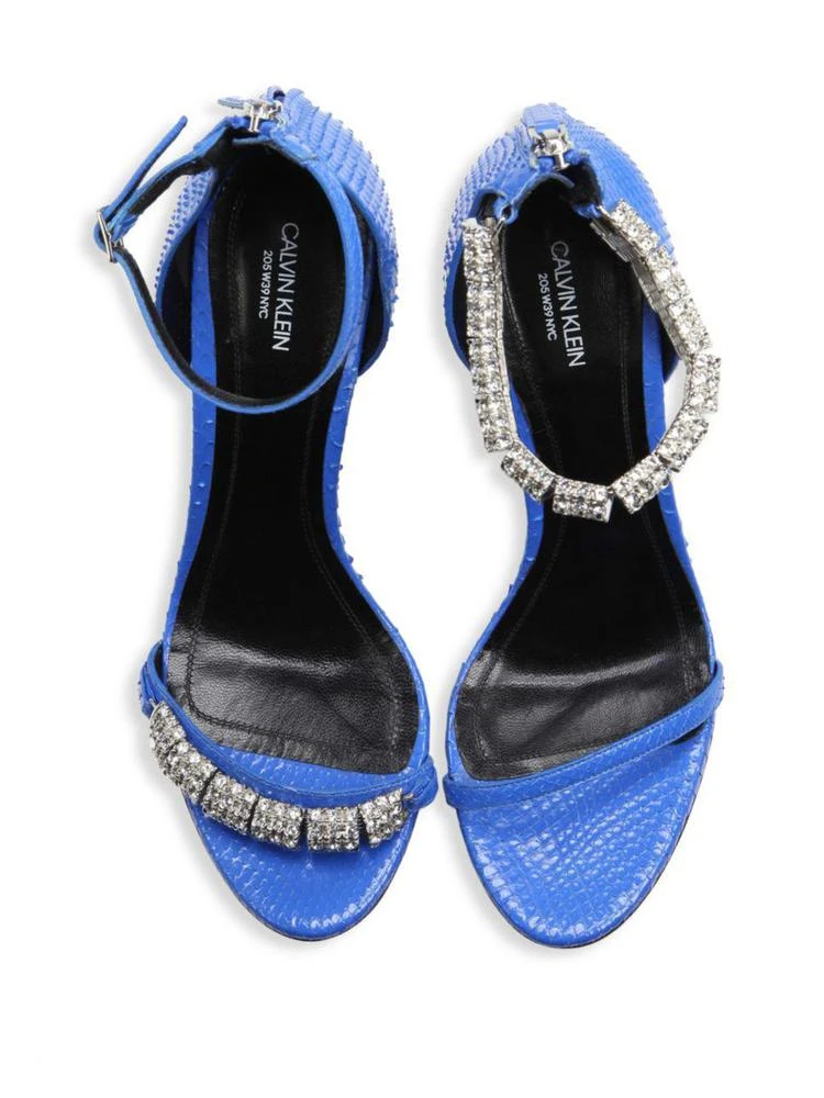 商品Calvin Klein|Camelle Jeweled Python Ankle-Strap Sandals,价格¥11961,第4张图片详细描述